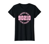 Beverly Hills 90210 Circle Collegiate Logo Maglietta, Donna, Nero, 3XL