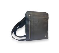 Beverly Hills Polo Club Borsello tracolla uomo piatto 100% pelle (Nero)