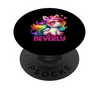 Beverly - Unicorno colorato con nome, per donne e ragazze PopSockets PopGrip Adesivo