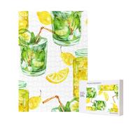 Bevi Cocktail Limone Ghiaccio,Puzzle in legno da 300 pezzi per adulti e adolescenti