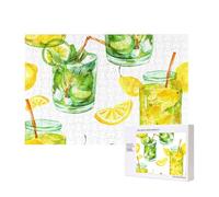 Bevi Cocktail Limone Ghiaccio,Puzzle in legno da 300 pezzi per famiglie, per adulti e adolescenti, decorazioni per la casa