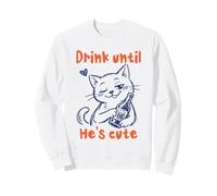 Bevi Fino a Quando Non è Una Birra Carina per Gatti Felpa