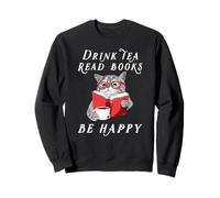 Bevi Il tè Leggi Libri Sii Felice Booklovers Gatti Libri tè Felpa