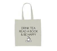 Bevi Tè, Leggi Un Libro E Sii Felice - Borsa In Tela - Rilassati E Leggi