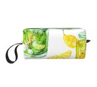 Bevi un cocktail di ghiaccio al limone, Borsa per il trucco Borsa per cosmetici Borsa da toilette da viaggio portatile Borsa per trucco Organizer