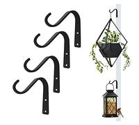 BEVIEVER Ganci per Piante 4 Pollici per Piante Appese Lanterna Mangiatoia per Uccelli, Staffe Sospese per Esterni Ganci Piante da Parete Ghisa, 4 Pezzi