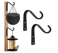 BEVIEVER Ganci Piante Parete 5 Pollici Staffe Sospese per Esterni, Ganci Decorativi Ghisa Sospese per Piante Lanterne Mangiatoie per Uccelli, 4 Pezzi