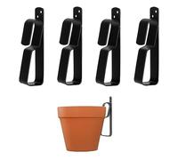 BEVIEVER Gancio per Piante Ferro per 10-23cm Terracotta Vasi, Ganci per Piante Vasi Fiori Sospesi Esterno, Ganci Piante Resistenti Appendere Piante, Confezione da 4