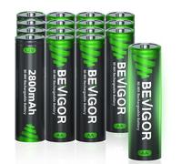 BEVIGOR Batterie AA, 2800 mAh, 1,2 V, batterie ricaricabili AA NiMH, 16 pezzi, precaricate