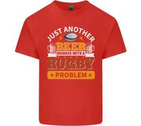 Bevitore di Birra Con Rugby Problem Uomo Cotone T-Shirt