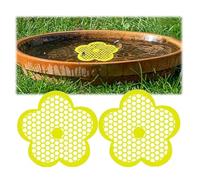 Bevitori di api, 2 pezzi, isola galleggiante a forma di fiore, stazione galleggiante per bere insetti da giardino a forma di fiore, isola creativa per il nuoto delle api per giardino all'aperto