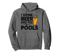 Bevo Birra e pipì in Piscina Divertente Amante della Birra Scherzo in Piscina Felpa con Cappuccio