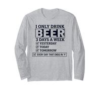 Bevo Solo Birra 3 Giorni alla Settimana Lista di Controllo Maglia a Manica