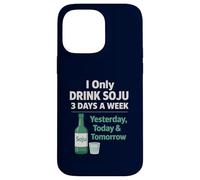 Bevo solo soju 3 giorni a settimana divertente coreano alcol umorismo Custodia per iPhone 14 Pro Max