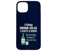 Bevo solo soju 3 giorni a settimana divertente coreano alcol umorismo Custodia per iPhone 15 Plus