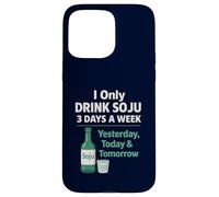 Bevo solo soju 3 giorni a settimana divertente coreano alcol umorismo Custodia per iPhone 15 Pro Max
