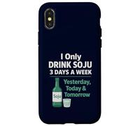 Bevo solo soju 3 giorni a settimana divertente coreano alcol umorismo Custodia per iPhone X/XS