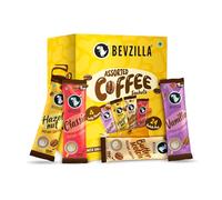 Bevzilla 24 bustine di caffè istantaneo assortite | Sacchetti 24x2gm | 100% caffè in polvere Arabica | 4 sapori: Butterscotch, Classico, Vaniglia, Nocciola | Hot & Cold Brew Ready|Il meglio per