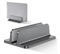Bewahly Supporto Verticale per Laptop, Salvaspazio Supporto PC Portatile Verticale in Alluminio, Regolabile Porta PC Verticale per MacBook PRO/Air, iPad, HP, Surface, Notebook, Laptop Stand (Grigio)