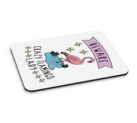 Beware Crazy Flamingo Lady PC Computer Mouse Pad - Divertente Animali Rosa
