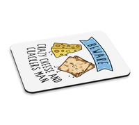 Beware Crazy Formaggio E Crackers Uomo PC Computer Mouse Pad Divertente Cibo
