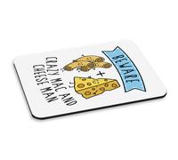 Beware Crazy Mac e Formaggio Uomo PC Computer Mouse Pad Divertente Cibo Amante