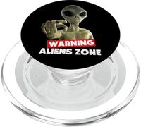 Beware Of Aliens Warning Area 51 Illustration Graphic PopSockets PopGrip per MagSafe