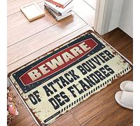 Beware Of Attack Bouvier Des Flandres Welcome Mat - Grip Door Fluffy Bath