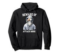 Beware of Attack Goose Art for Birthday Oche Giochi di Parole Design Felpa con Cappuccio