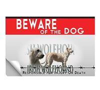 Beware of dog adesivo Irish Wolfhound
