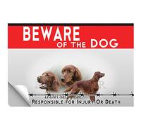 Beware of dog sticker irish red setter