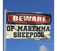 Beware Of Maremma - Bandiera da giardino, motivo: cane pastore della Maremma, decorazione per camera da letto (120 x 180 cm)