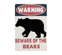 Beware Of The Bears - Targa in metallo con scritta in lingua inglese "Beware of the Bears", segnale di avvertimento per la sicurezza di casa, giardino esterno, 2