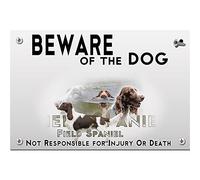 Beware of the dog plastic plate Field Spaniel