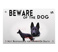 Beware of the dog plastic plate german shepherd
