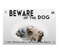 Beware of the dog plastic plate Irish Glen of Imaal terrier