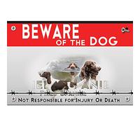 Beware of the dog plastic sign Field Spaniel