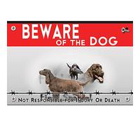 Beware of the dog plastic sign Field Spaniel