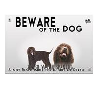 Beware of the dog plastica piatta Irish Water Spaniel