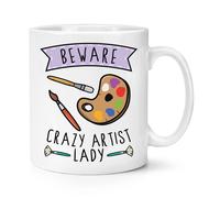 Beware Pazzo Artista Donna 284ml Tazza Arte Scherzo Mamma Festa Della Ragazza