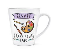 Beware Pazzo Artista Donna 341ml Latte Tazza Arte Scherzo Mamma Giorno Ragazza