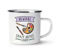 Beware Pazzo Artista Donna Smalto Tazza Arte Scherzo Mamma Festa Della Ragazza