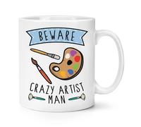 Beware Pazzo Artista Uomo 284ml Tazza Arte Scherzo Dad Papà Giorno Fidanzato Zio