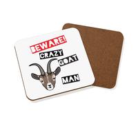 Beware Pazzo Capra Uomo Sottobicchiere - Divertente Animale