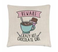 Beware Pazzo Cioccolata Calda Bambina Cuscino Cover Scherzo Figlia Divertente