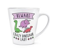 Beware Pazzo Dinosauro Donna 341ml Latte Tazza Divertente T-Rex Triceratopo Mum