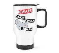 Beware Pazzo Koala Uomo Viaggio Tazza con Manico - Australia Animale Divertente