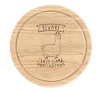 Beware Pazzo Lama Donna Rotondo Tagliare Formaggio Tavola Divertente Animale