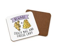 Beware Pazzo Mac E Formaggio Donna Sottobicchiere Scherzo Divertente Cibo Amante