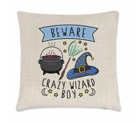 Beware Pazzo Mago Ragazzo Copricuscino Cuscino Scherzo Divertente Magico Spell